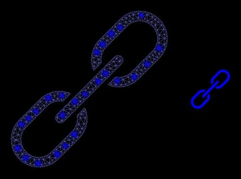 Vector Mesh Web Chain with Light Constellation Dots Illustrazione stock
