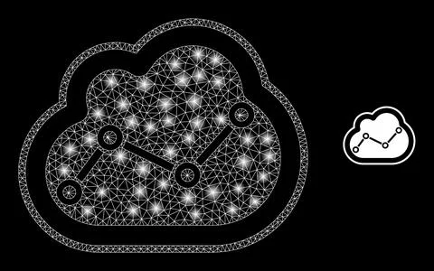 Vector Mesh Web Chart Cloud with Magic Constellation Dots Stock Illustration
