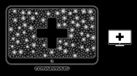 Vector Mesh Web Computer Medicine with Majestic Constellation Spots Stock Illustration