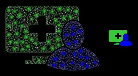 Vector Mesh Web Computer Patient with Glare Carcass Flares Stock-Illustration