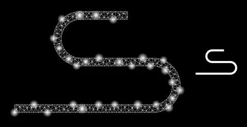 Vector Mesh Web Cord with Magic Carcass Dots 库存插图