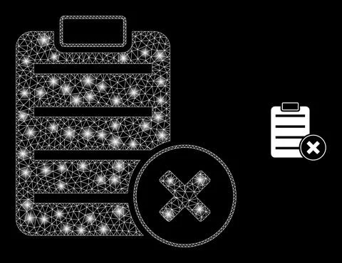 Vector Mesh Web Delete Report Page with Illumitated Carcass Flashes Illustrazione stock