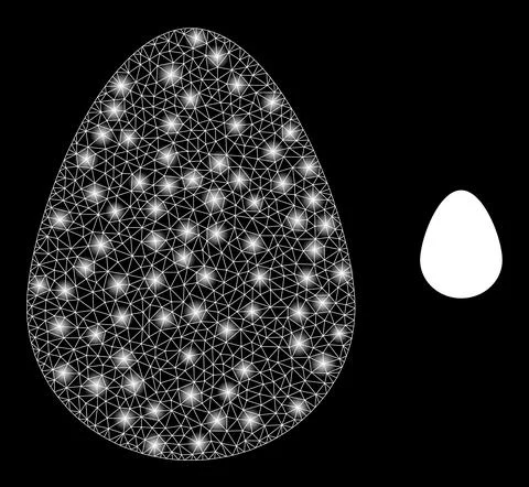 Vector Mesh Web Egg with Shiny Network Flashes Stock Illustration