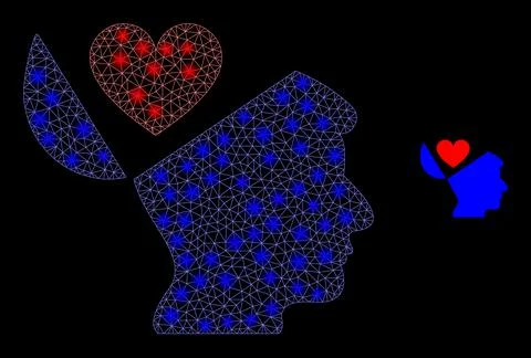 Vector Mesh Web Favourites Open Mind with Illumitated Constellation Stars Stock Illustration