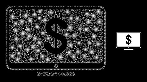 Vector Mesh Web Financial Display with Magic Constellation Stars Stockillustratie
