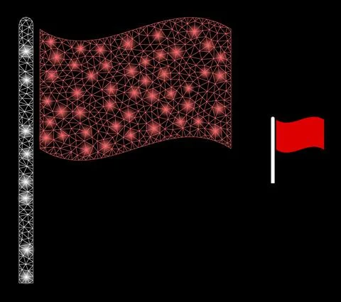 Vector Mesh Web Flag with Magic Constellation Flares Illustrazione stock