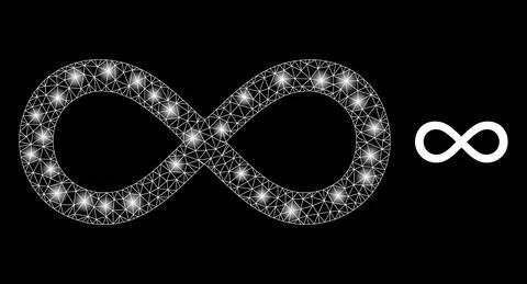 Vector Mesh Web Infinity with Magic Carcass Stars Stock Illustration