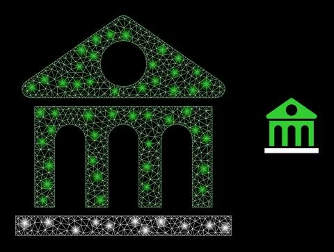 Vector Mesh Web Library Building with Magic Network Dots Stockillustratie