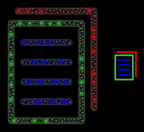 Vector Mesh Web List Page with Magic Constellation Flares Stock Illustration