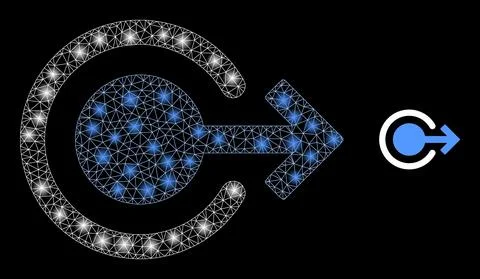 Vector Mesh Web Logout with Magic Carcass Flashes Stock Illustration