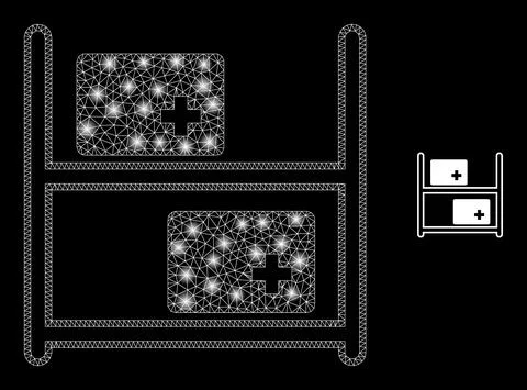 Vector Mesh Web Medical Goods with Magic Constellation Flashes Stock Illustration