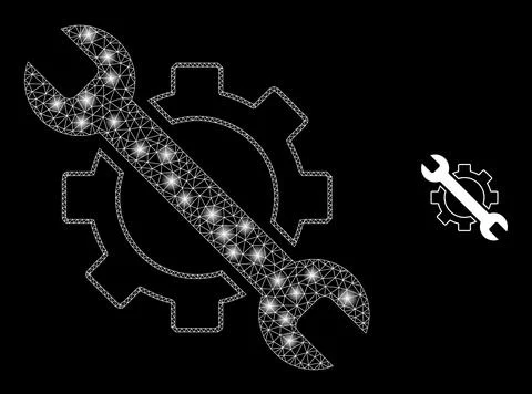 Vector Mesh Web Options Tools with Magic Wire Frame Flares Illustrazione stock