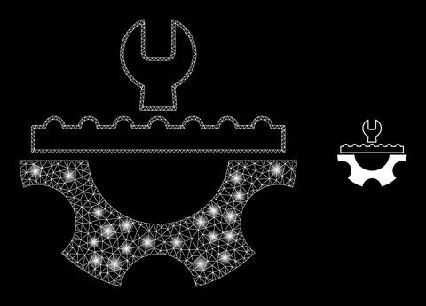 Vector Mesh Web Plumbery Service with Magic Network Flashes Illustrazione stock