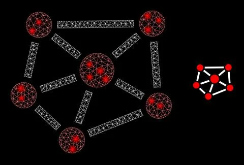 Vector Mesh Web Relations with Shiny Carcass Flashes イラスト素材