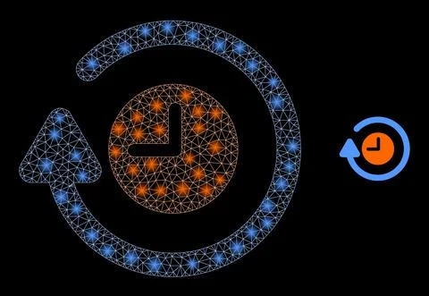 Vector Mesh Web Rotate Clockwise with Magic Wire Frame Stars 스톡 일러스트