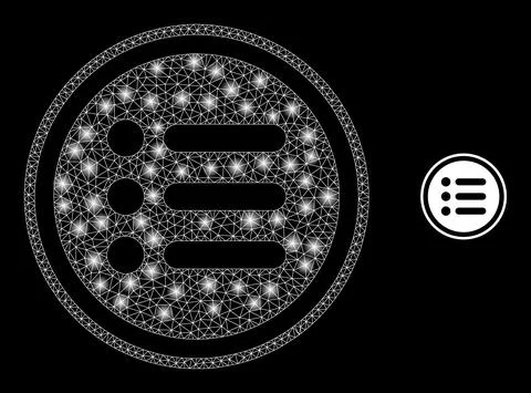 Vector Mesh Web Rounded Items with Light Constellation Spots Stockillustratie