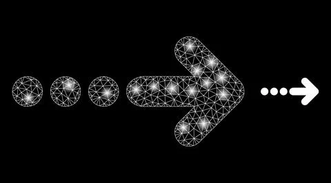 Vector Mesh Web Send Right with Magic Constellation Flashes Stock Illustration