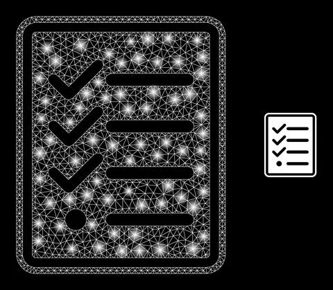 Vector Mesh Web Task List Page with Light Carcass Dots 스톡 일러스트