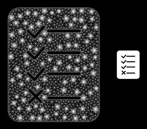 Vector Mesh Web Task List Page with Light Wire Frame Dots Stock Illustration