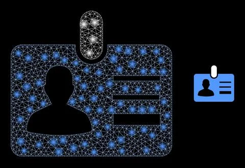 Vector Mesh Web User Id Badge with Magic Constellation Stars Stock Illustration