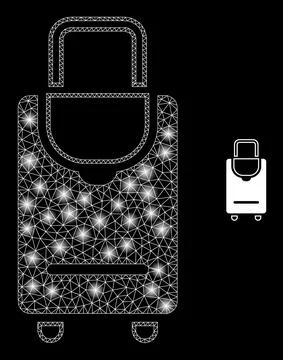 Vector Mesh Web Voyage Luggage with Magic Constellation Stars Stock Illustration