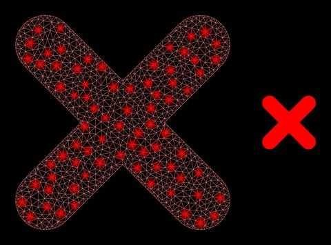 Vector Mesh Web X-Cross with Bright Network Flashes Illustrazione stock