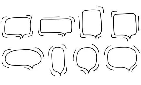 Vector message doodle set on white background Stock Illustration