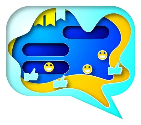 Vector messenger in paper art style Stock Illustration