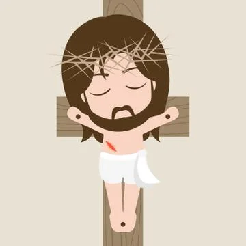 Vector messiah on the cross, flat design Illustrazione stock
