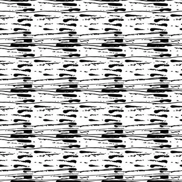 Vector Messy Brush Seamless Pattern Grange Minimalist Geometric Design in Black Stock Illustration