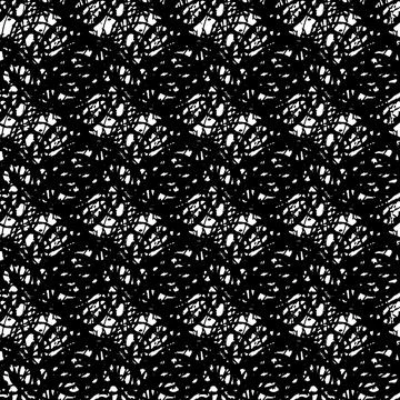 Vector Messy Brush Seamless Pattern Grange Minimalist Geometric Design in Black Stock Illustration