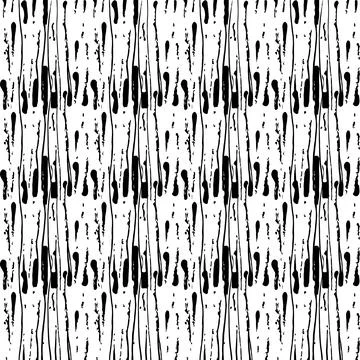 Vector Messy Brush Seamless Pattern Grange Minimalist Geometric Design in Black Stock Illustration