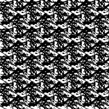 Vector Messy Brush Seamless Pattern Grange Minimalist Geometric Design in Black Stock Illustration