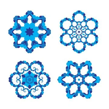 Vector Meta ball Connect Dot Set. Blue Spiral Molecule chain. Circle Shapes.  Illustrazione stock