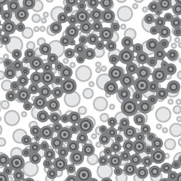Vector Meta ball Connect Dot Set. Grey Seamless Molecule chain. Circle Shap.. Stock Illustration