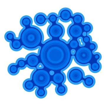 Vector Meta ball Connect Dot Set. Molecule chain. Blue Circle Shapes. Abstrac Illustrazione stock