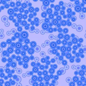 Vector Meta ball Connect Dot Set. Blue Seamless Molecule chain. Circle Shapes Illustrazione stock