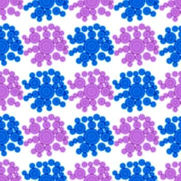 Vector Meta ball Connect Dot Set. Blue Pink Seamless Molecule chain. Circle Illustrazione stock