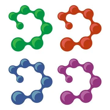 Vector Metaball Connect Dot Set. Molecule chain. Circle Shapes. Abstract Geom Stock Illustration