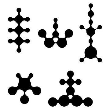 Vector Metaball Connect Dot Set. Molecule chain. Circle Shapes. Abstract Geom 스톡 일러스트