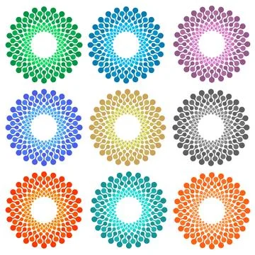 Vector Metaball Connect Dot Set. Molecule chain. Circle Shapes. Abstract Geom 스톡 일러스트