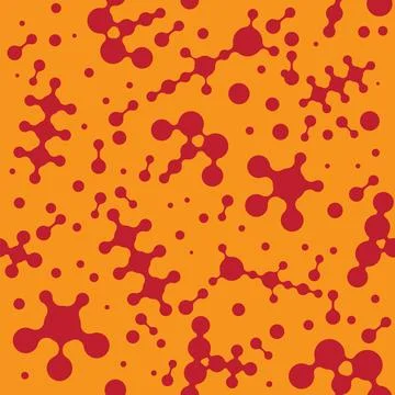 Vector Metaball Connect Dot Set. Molecule seamless chain. Red Circle Shapes.  Stock Illustration