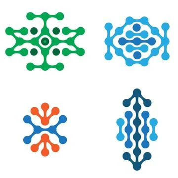 Vector Metaball Connect Dot Set. Molecule chain. Circle Shapes. Abstract Geom 스톡 일러스트