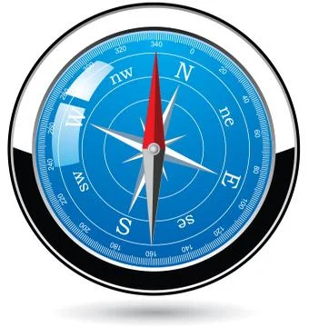 Vector metal compass Stock Illustration