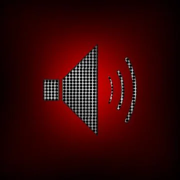 Vector : Metal grill in loudspeaker icon on red surface Stock Illustration