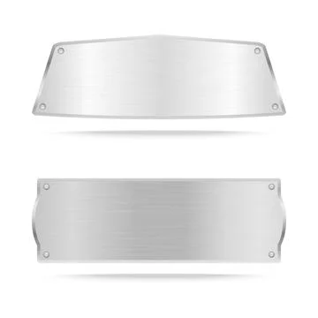 Vector Metal name plate or Metal label with screws with screws Stock Illustration