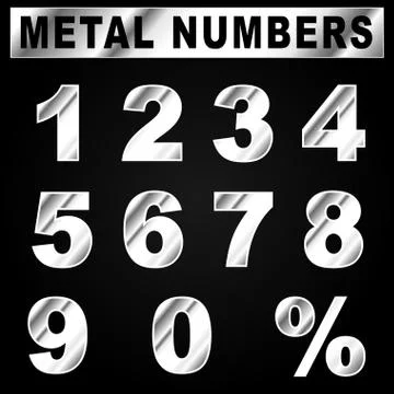 Vector metal numbers Stock Illustration