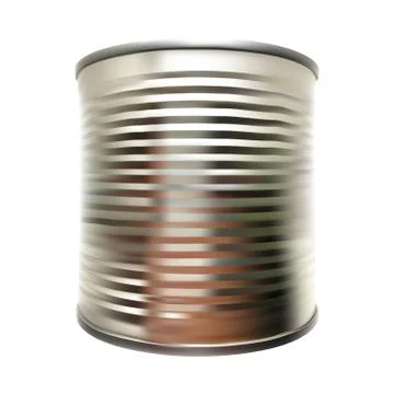 Vector metal tin can on white isolated background Stockillustratie