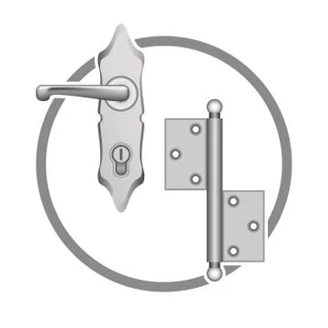 Vector metall door accessories Stock Illustration