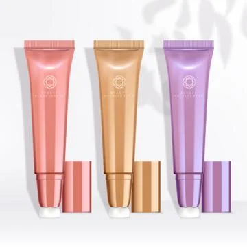 Vector Metallic Concealer / Highlighter with Sponge Applicator Stock Illustration